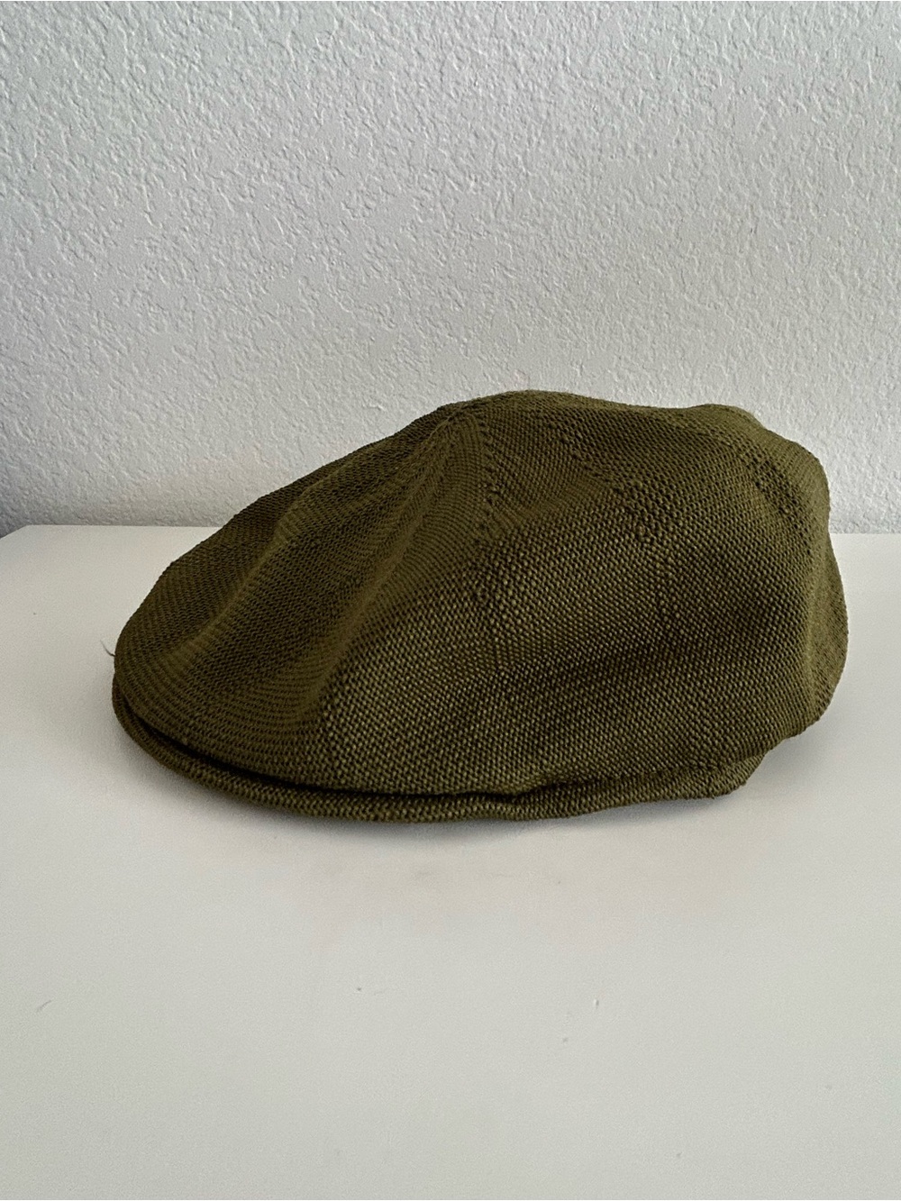 Stetson Olive Green Knit Newsboy Cap Golf Hatteras Small-Medium